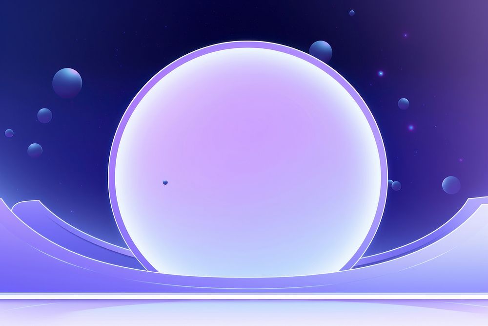 Planet curve frame sphere night blue.