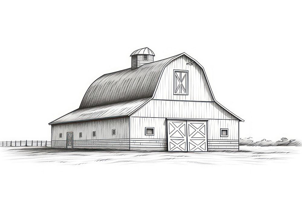 Barn logo drawing sketch architecture.