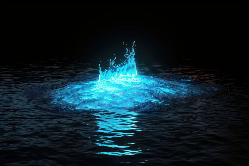3d render of glowing water outdoors nature light.