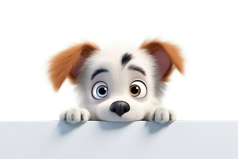 Animal dog peeking cartoon.