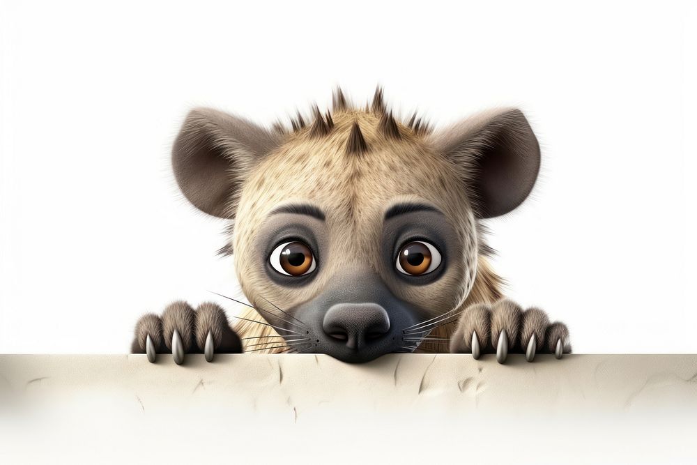 Animal hyena peeking cartoon.