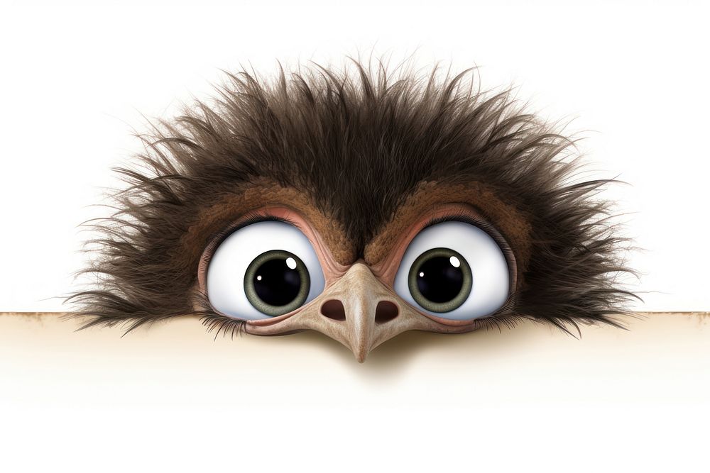 Animal ostrich peeking cartoon.