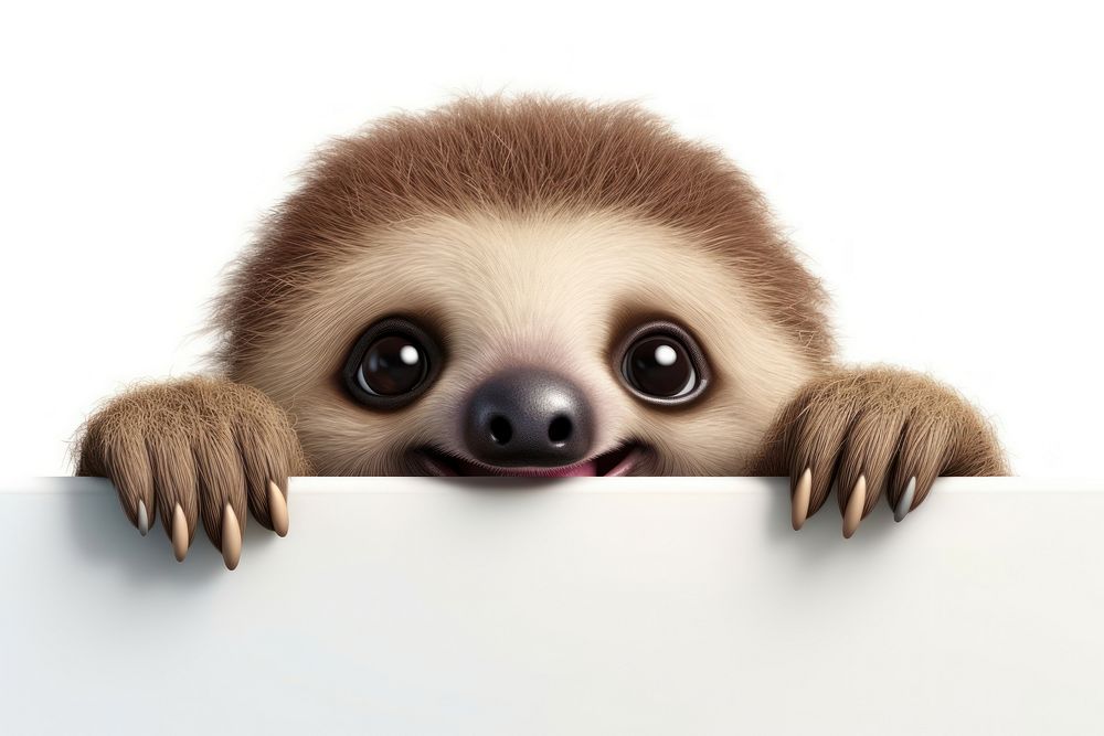 Animal sloth wildlife peeking.