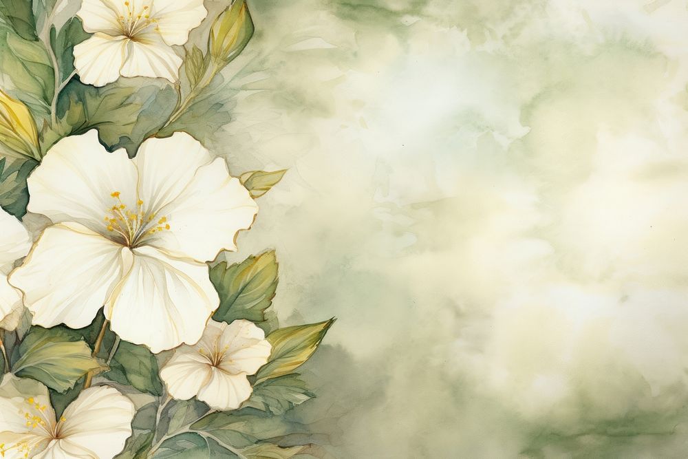 Hibiscus flower watercolor background backgrounds painting plant.