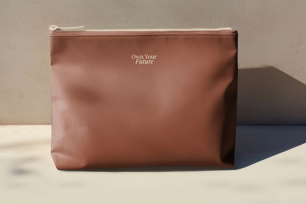 brown pouch bag mockup psd