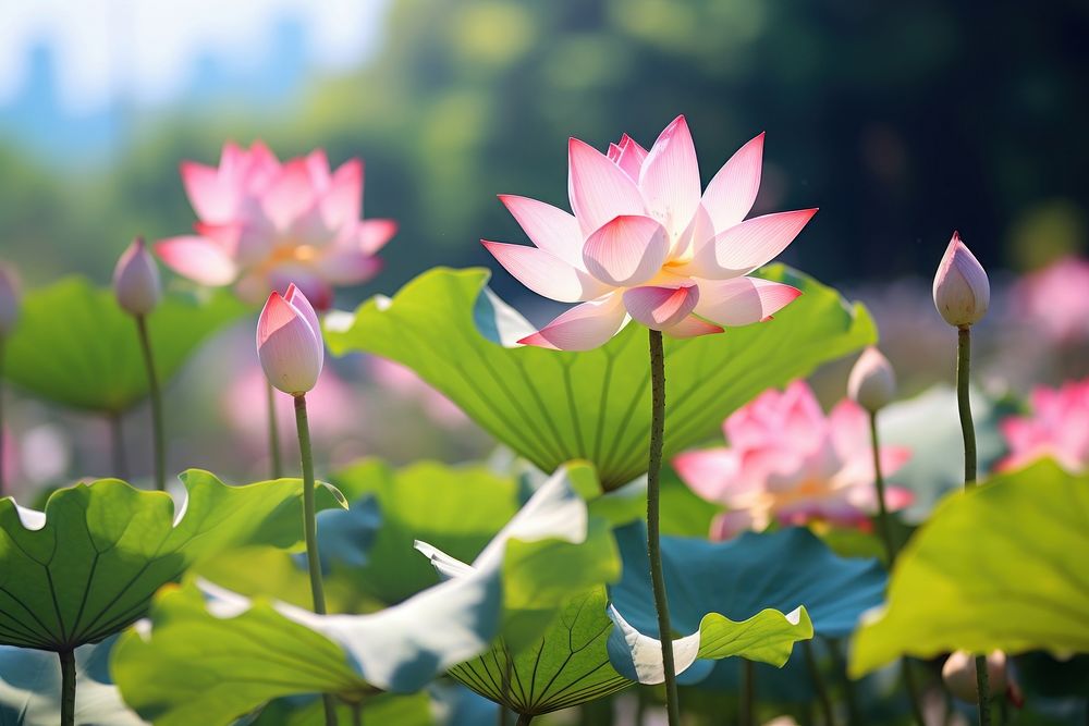 Close up of lotus outdoors blossom nature.