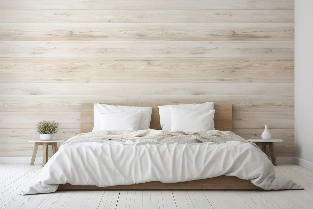 Empty room wood bed backgrounds.