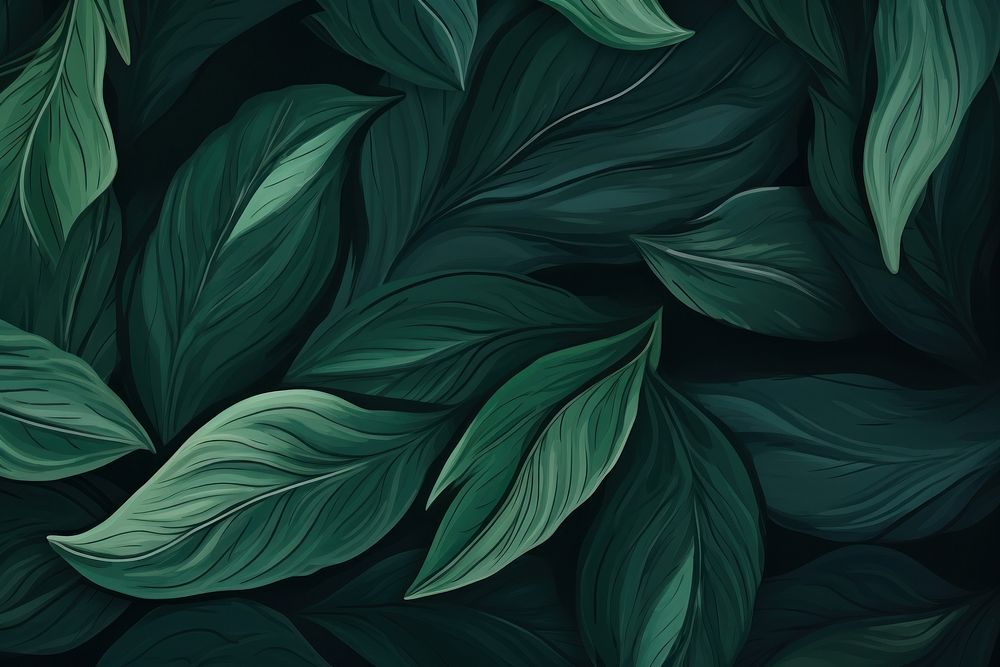 Dark Green leaves green backgrounds abstract.