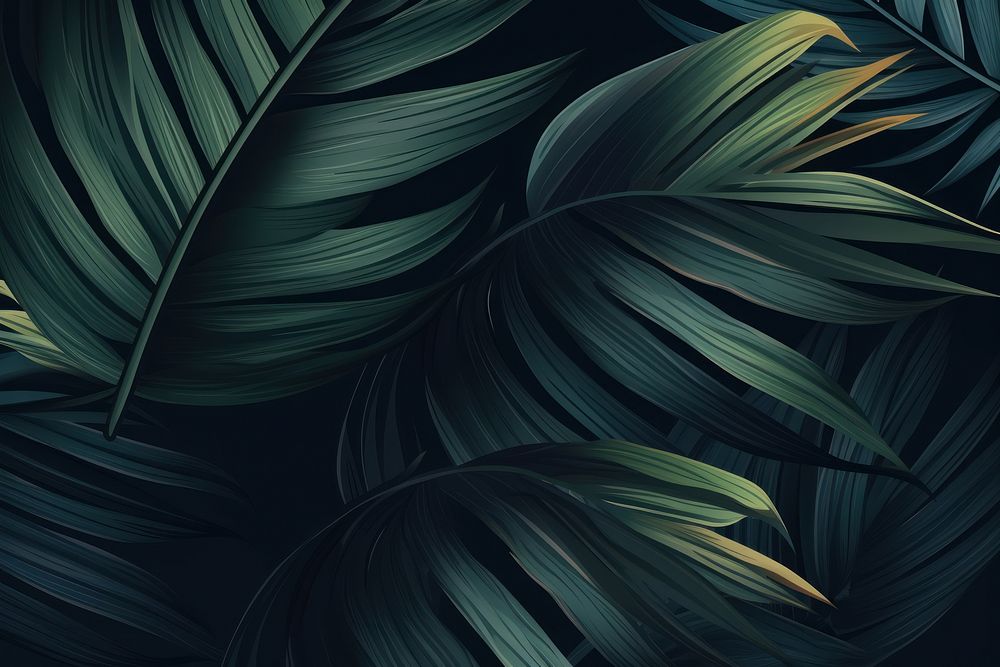 Dark Palm leaves backgrounds plant green.