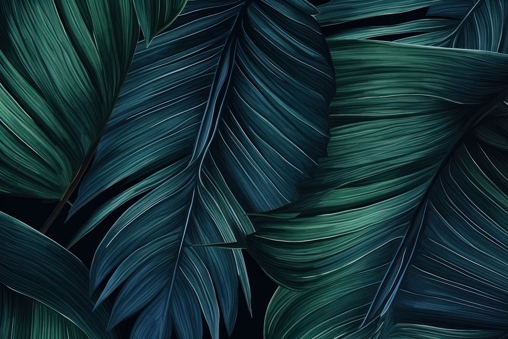 Dark Palm leaves backgrounds abstract plant.