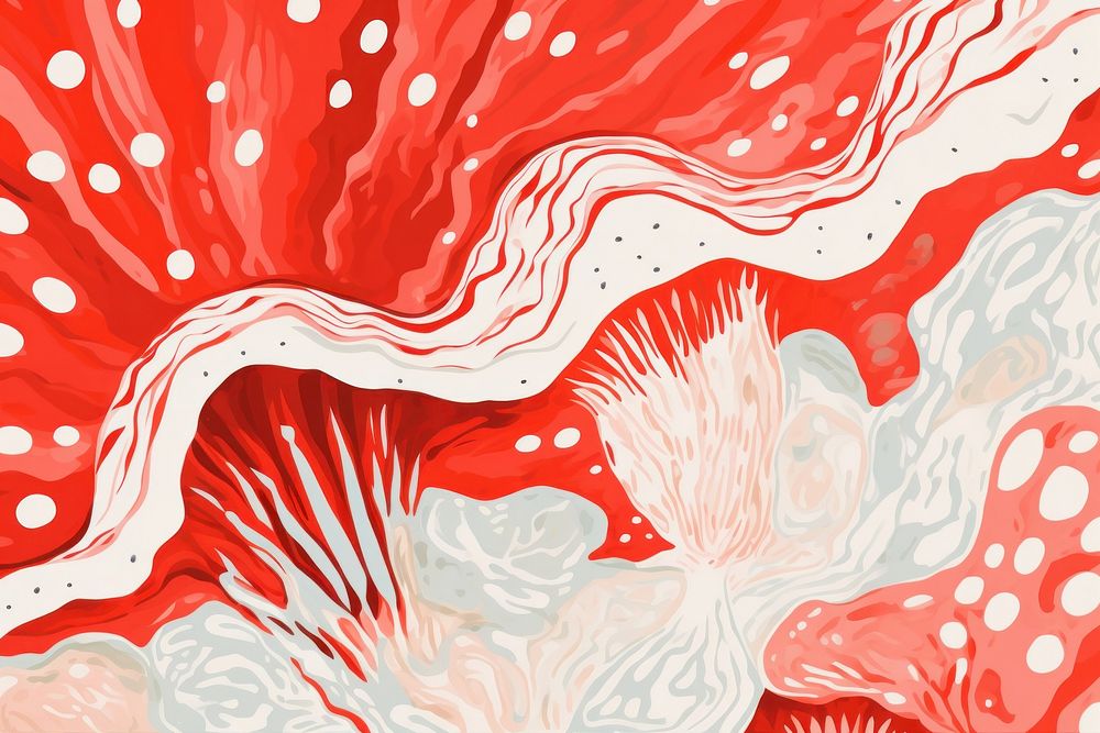 Fly Agaric red and white poisonous mushroom backgrounds abstract pattern.