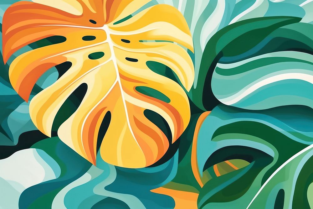 Geometric Monstera backgrounds abstract pattern.