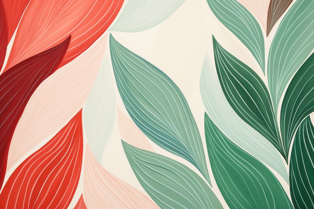 Red Green leaves backgrounds abstract pattern.