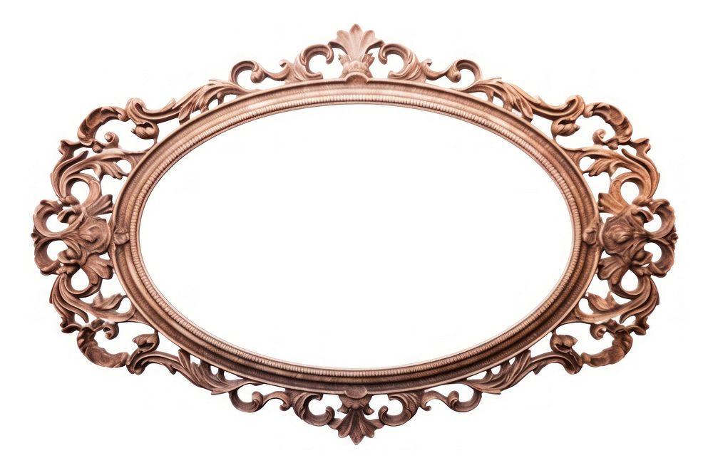 Oval frame vintage jewelry white background architecture.