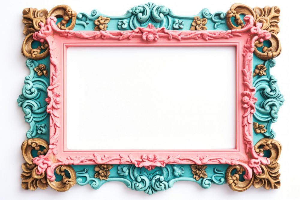 Colorful frame vintage rectangle white background architecture.