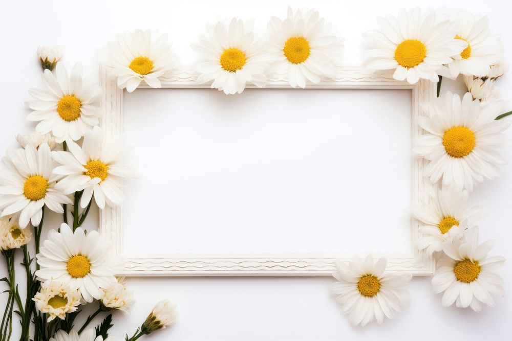 Daisy paint on frame flower plant white.