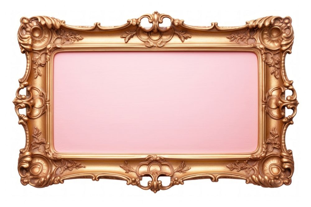 Pink gold frame vintage backgrounds rectangle white background.