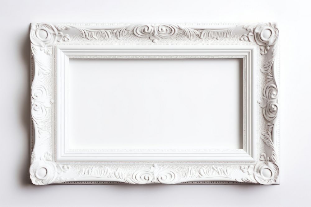 Plastic texture frame vintage rectangle white white background.