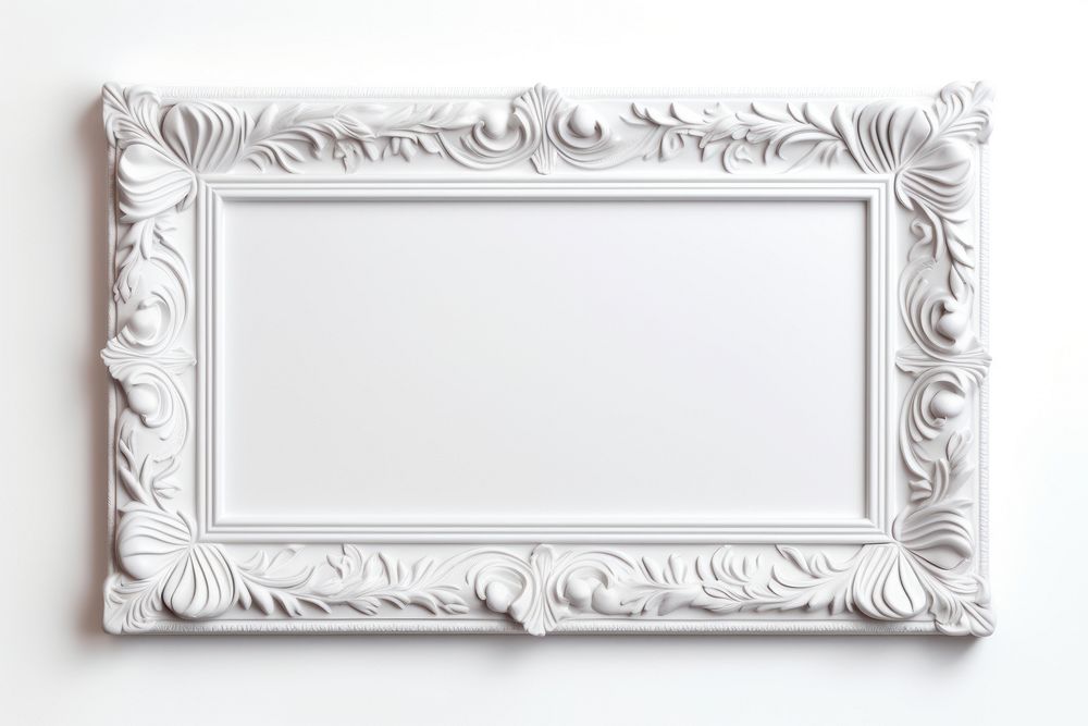 Plastic texture frame vintage rectangle white white background.