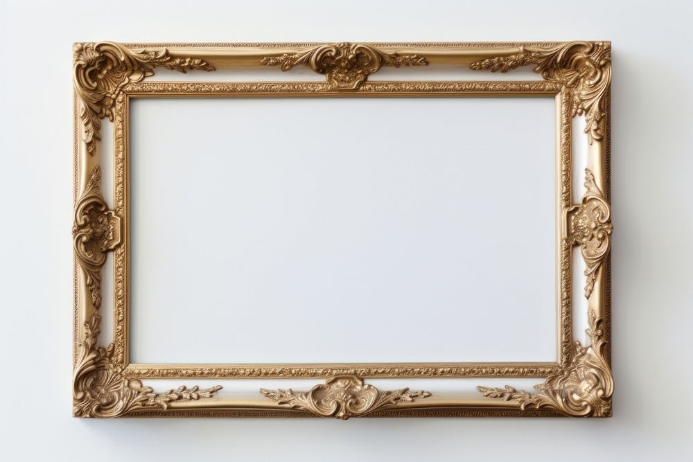 Quartz frame vintage rectangle white background painting.