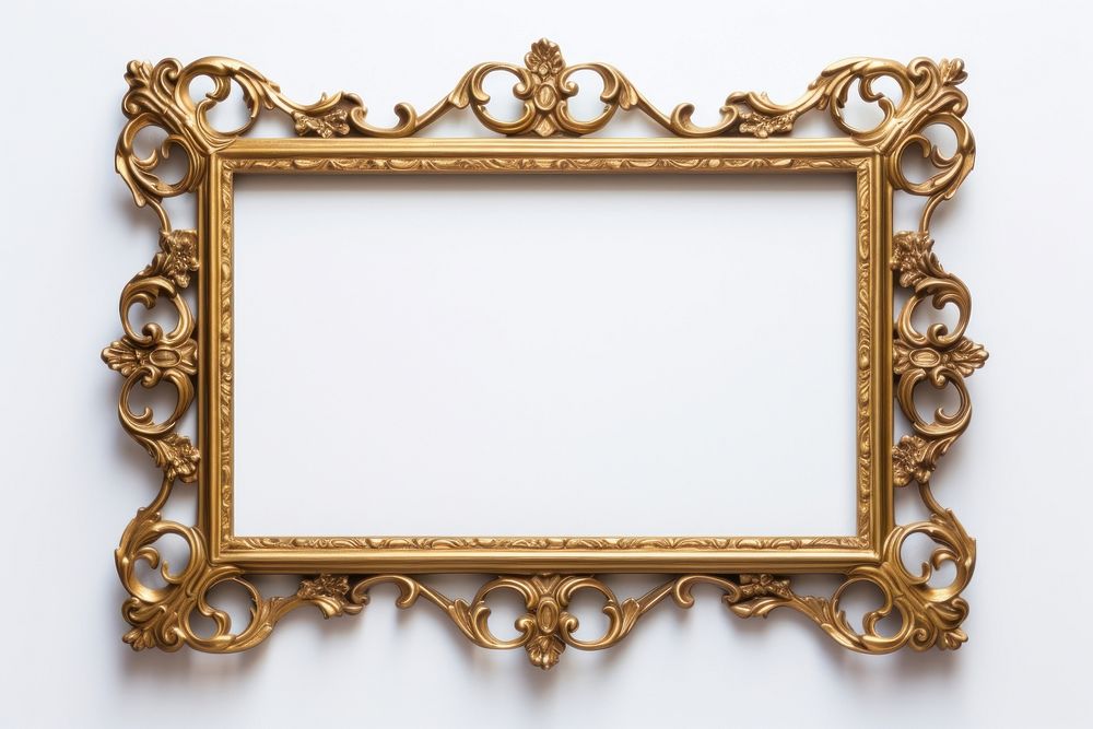Rococo frame vintage backgrounds rectangle white background.