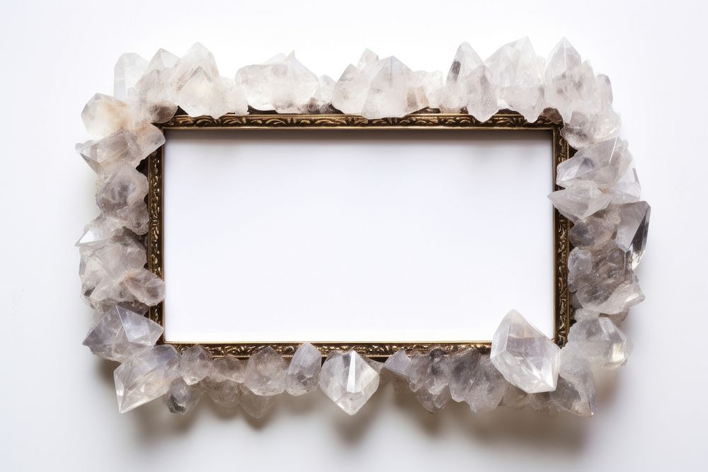 Vintage crystal quartz frame rectangle jewelry mineral.