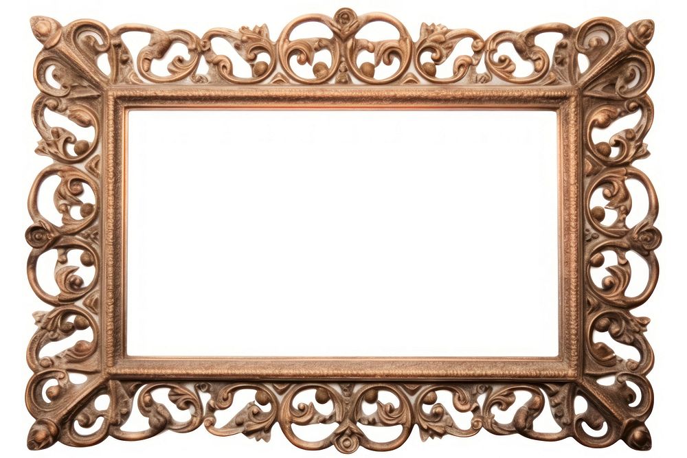 Vintage earth tone frame rectangle white background architecture.
