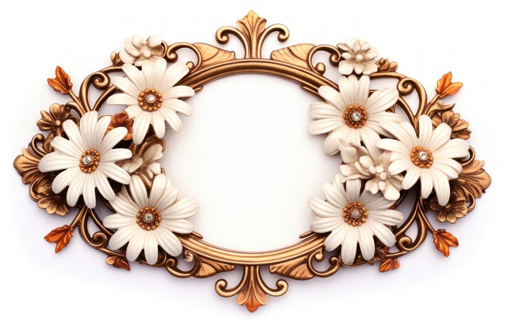 Vintage ornament frame vintage flower jewelry plant.