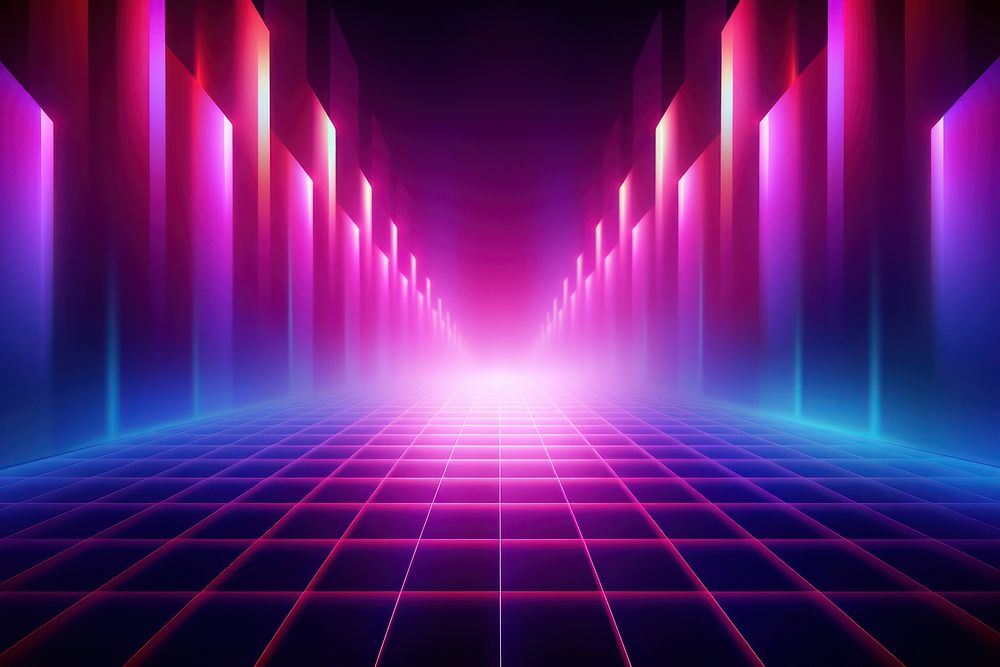 Retrowave abstract shapes backgrounds purple light.