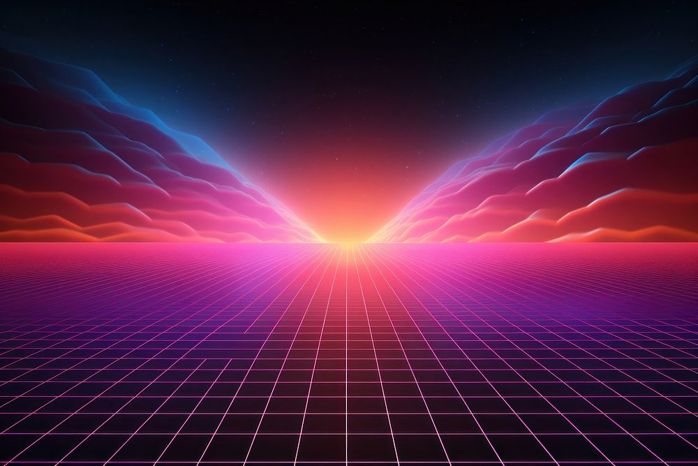 Retrowave circuit backgrounds abstract light.