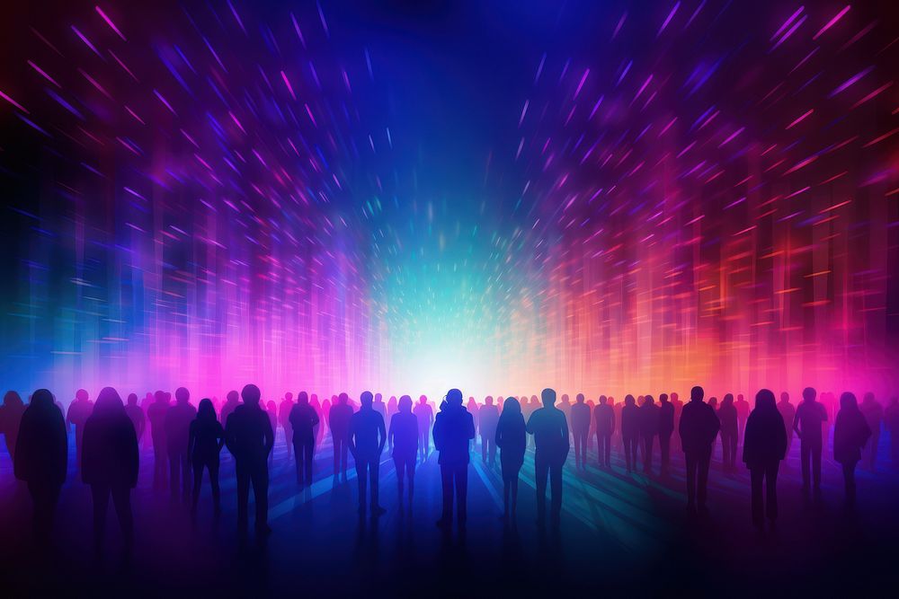 Retrowave crowd backgrounds nightclub abstract.