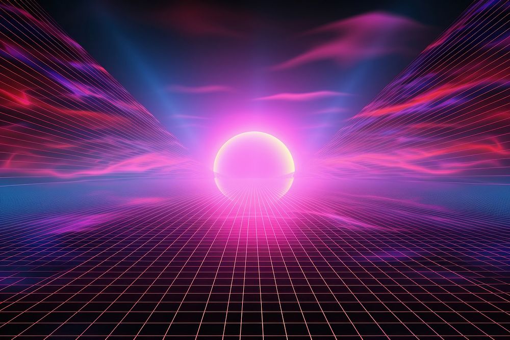 Retrowave crowd backgrounds abstract pattern.