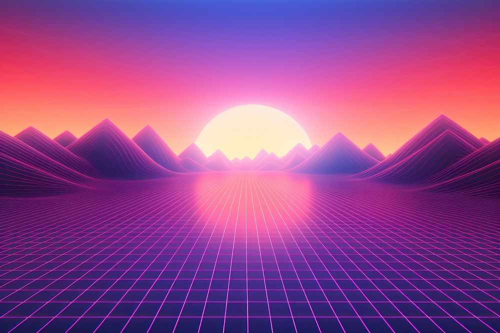 Retrowave desert backgrounds abstract nature.