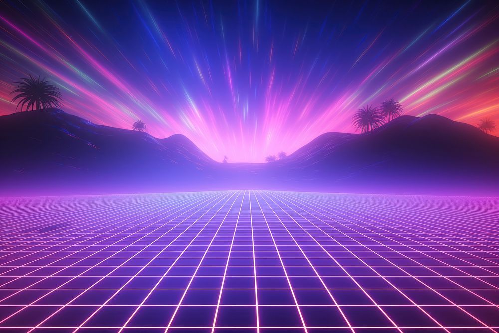 Retrowave desert backgrounds abstract purple. | Premium Photo ...