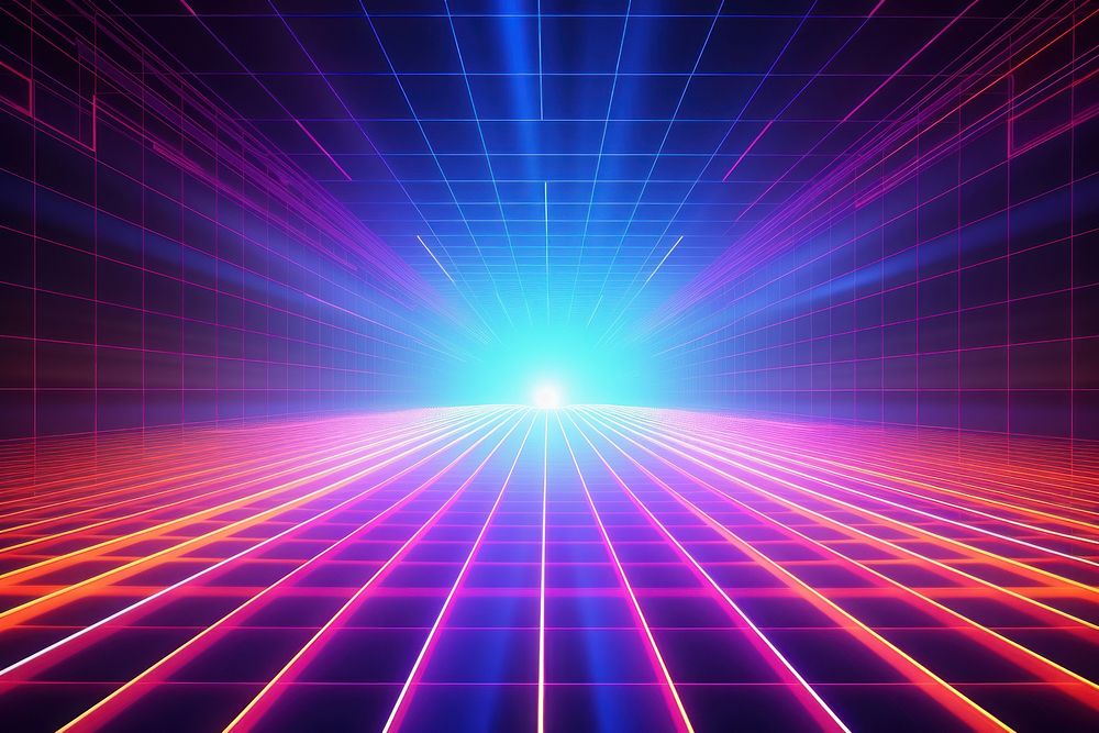 Retrowave futuristic technology backgrounds abstract light.