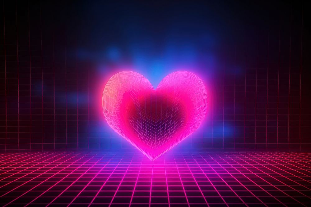 Retrowave heartbeat backgrounds abstract light.