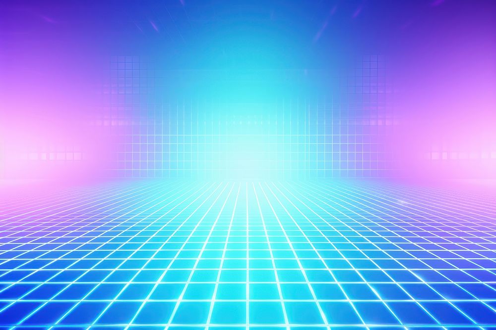 Retrowave light blue backgrounds abstract grid.