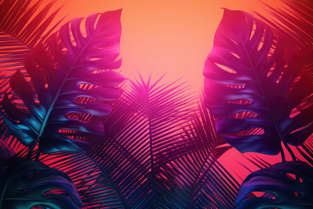 Retrowave monstera backgrounds outdoors nature.