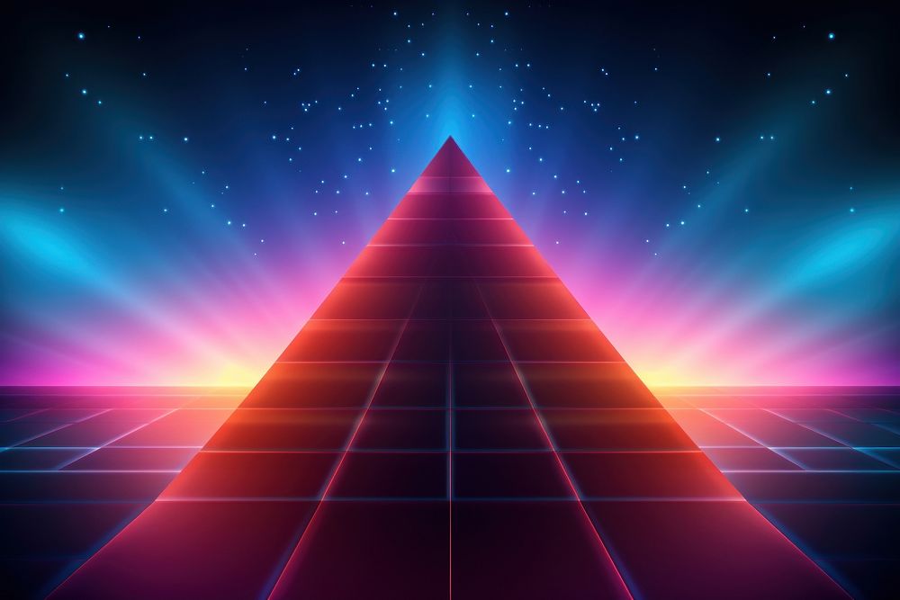 Retrowave pyramid backgrounds abstract light.