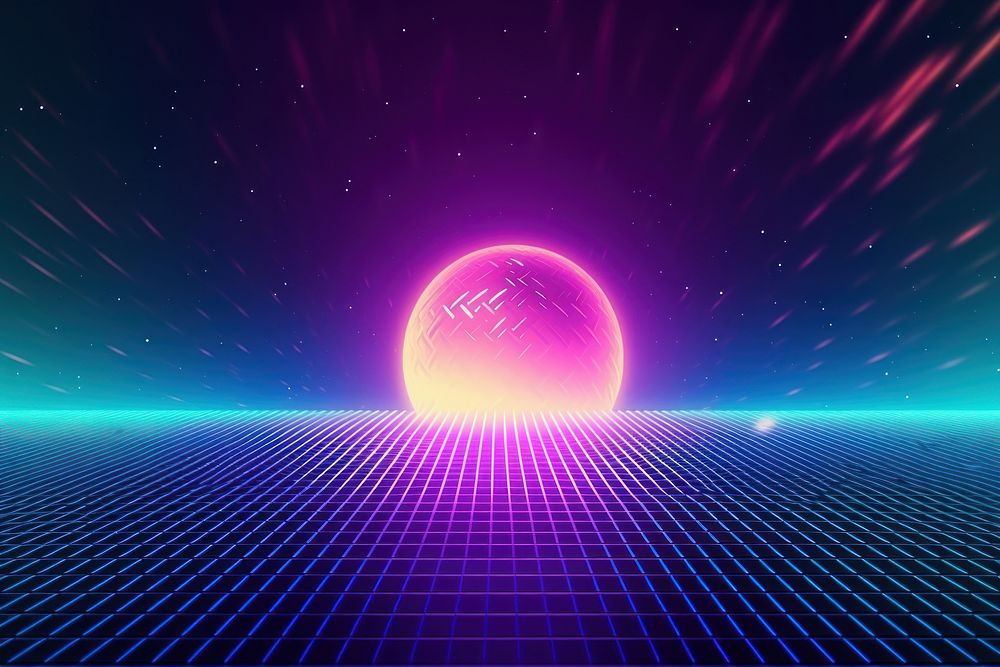 Retrowave moon backgrounds abstract light. | Premium Photo Illustration ...