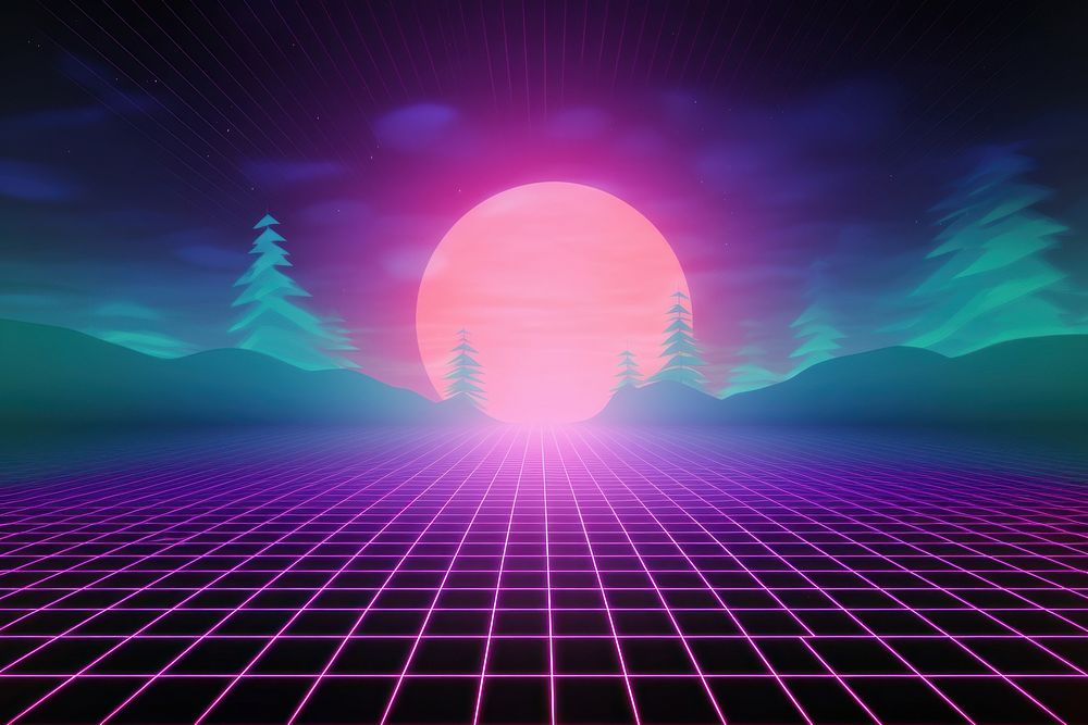 Retrowave agriculture abstract nature light.