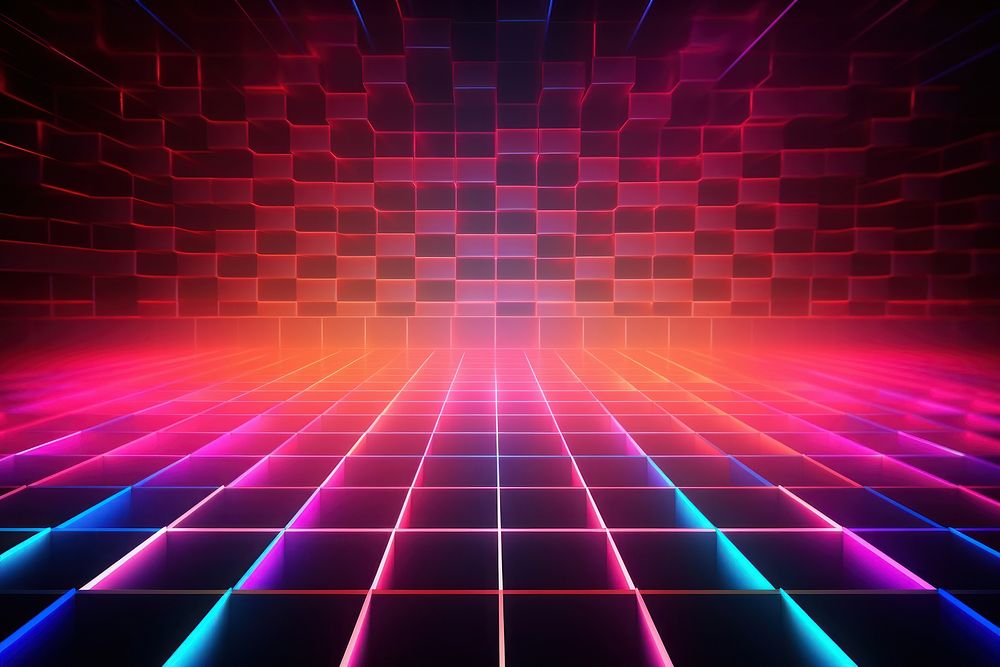 Retrowave grids neon backgrounds abstract.
