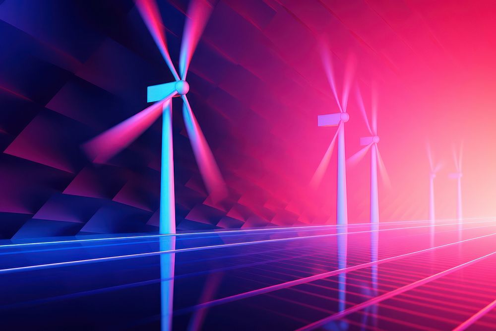 Retrowave windmill backgrounds abstract light.