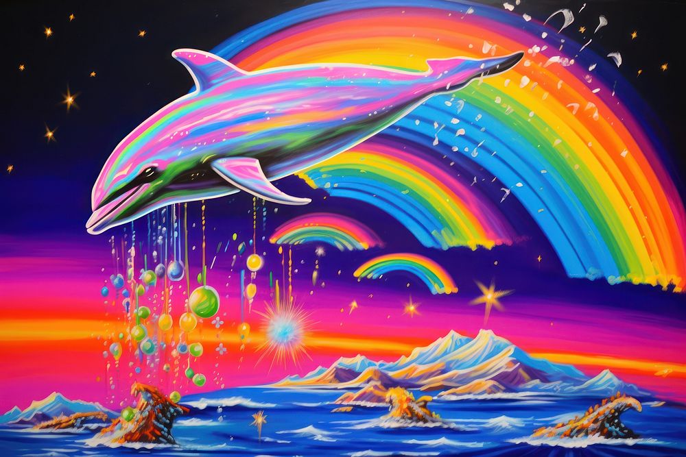 Dolphin painting outdoors nature.
