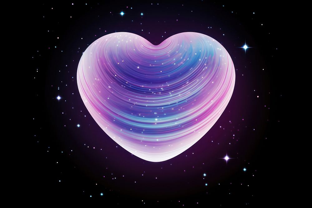 Heart shaped saturn astronomy universe galaxy.