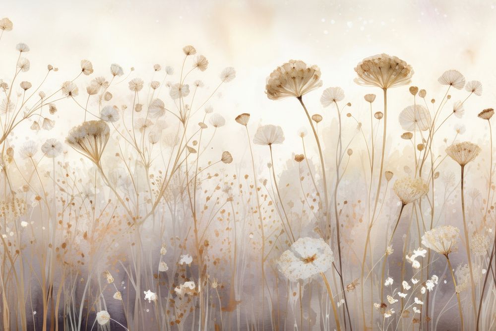 Floral field watercolor background backgrounds dandelion outdoors.