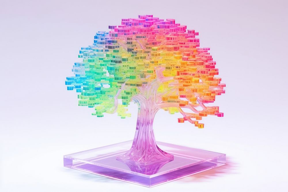 Tree made with toy art creativity purple.