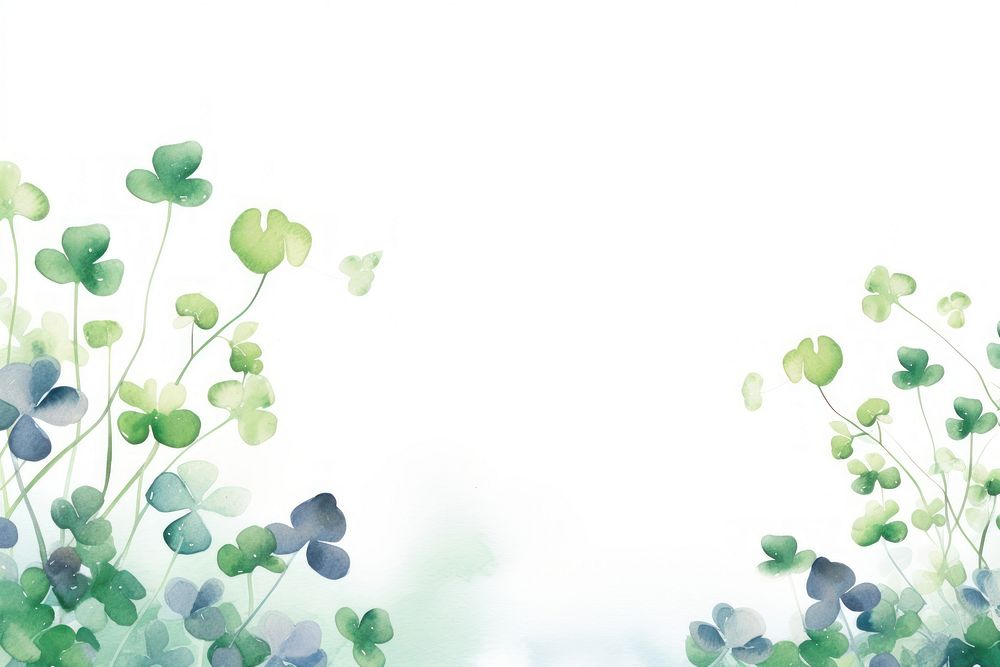 PNG Lucky clover border watercolor backgrounds outdoors plant.