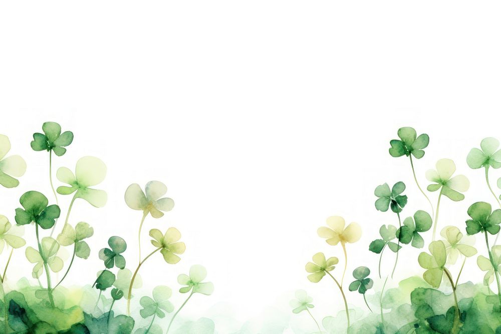 PNG Lucky clover border watercolor backgrounds outdoors pattern.