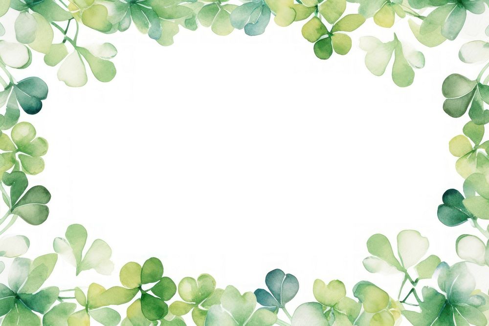 PNG Lucky clover frame watercolor backgrounds pattern green.